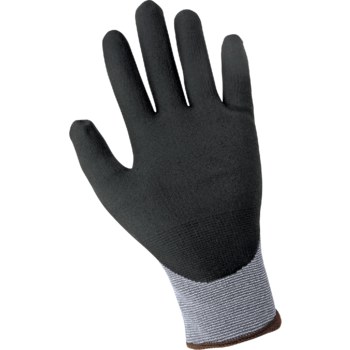 Global Glove Tsunami Grip 500NFT Gray/Black Large Nylon Work Gloves - Nitrile Palm & Fingers Coating - 500NFT/LG