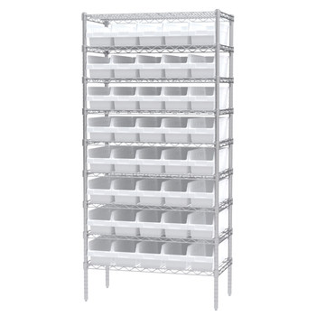 Picture of Akro-Mils AWS183630098 Shelfmax 2000 lb Adjustable White Chrome Steel Open Fixed Shelving System (Main product image)