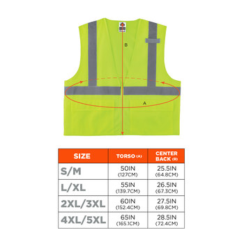 Ergodyne Glowear High-Visibility Vest 8220Z 21125 - Size Large/XL - High-Visibility Lime