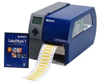 Picture of Brady PR 360 Barcode Capability PR 360 360+ Thermal Transfer Single Color BP-PR360+-360B-LM Desktop Label Printer (Main product image)