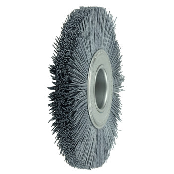 Weiler Nylox 83150 Wheel Brush - 8 in Dia - Crimped Round Nylon Bristle