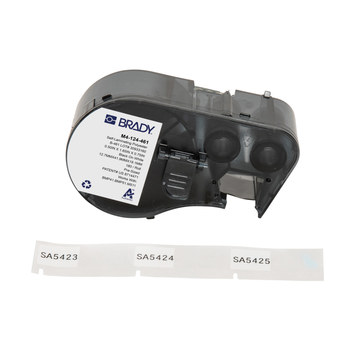 Picture of Brady Black on White, Clear Polyester Thermal Transfer M4-124-461 Self-Laminating Cryogenic Labels (Main product image)