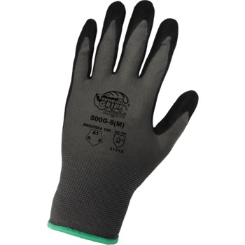 Global Glove Tsunami Grip 500G Black/Gray 11 Nylon Work Gloves - Nitrile Full Coverage Coating - 500G/11
