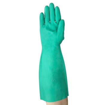 Ansell AlphaTec Solvex 37-165 Green 10 Unsupported Chemical-Resistant Gloves - 15 in Length - 22 mil Thick - 117210
