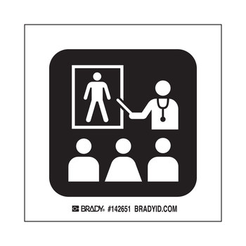 Picture of Brady B-302 Polyester Square White English Health Education Sign part number 142597 (Main product image)