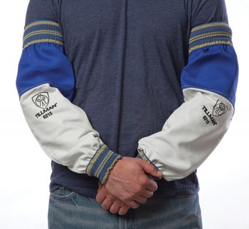 Picture of Tillman White/Blue 22 in Cotton/Goatskin Welding Sleeves (Main product image)