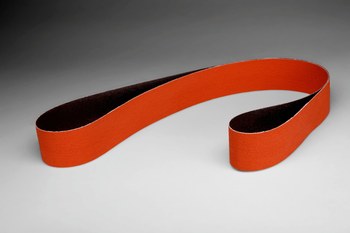 3M Cubitron 777F Coated Ceramic Orange Sanding Belt - Cloth Backing - YF Weight - P150 Grit - Very Fine - 1 in Width x 42 in Length - 67951