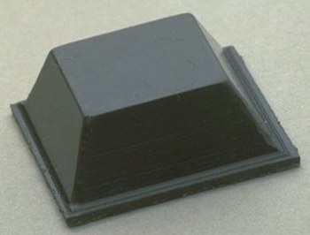 3M Bumpon SJ5523 Black Bumper/Spacer Pad - Square Shaped Bumper - 0.812 in Width - 0.3 in Height - 67387