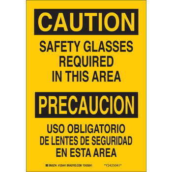 Picture of Brady B-302 Polyester Rectangle Yellow English / Spanish PPE Sign part number 125444 (Main product image)