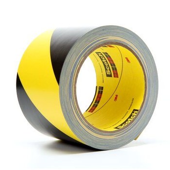 3M 5702 Black / Yellow Marking Tape - Pattern/Text = Striped - 3 in Width x 36 yd Length - 5.4 mil Thick - 03951
