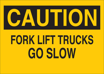Picture of Brady B-302 Polyester Rectangle Yellow English Truck & Forklift Warehouse Traffic Sign part number 85819 (Main product image)
