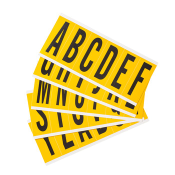 Picture of Brady 15 Series Black on Yellow Indoor / Outdoor Vinyl 15 Series 1550-LTR KIT Letters Label Kit (Main product image)