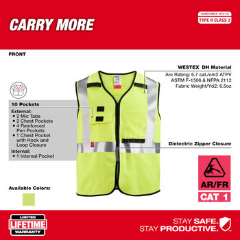 Milwaukee WESTEX High-Visibility Vest 48-73-5303 - Size 2XL/3XL - Yellow - 60445
