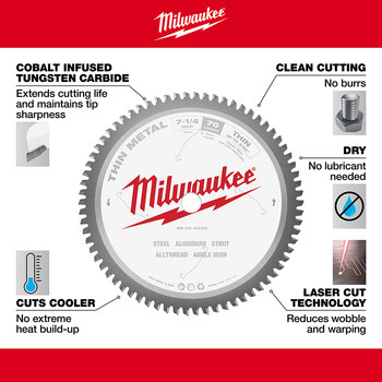 Milwaukee Circular Saw Blade 48-40-4240 - 7 1/4 in Diameter - Carbide