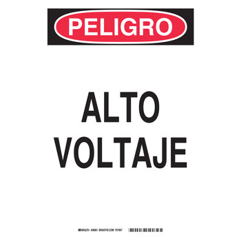 Picture of Brady B-401 Polystyrene Rectangle White Spanish Electrical Safety Sign part number 39061 (Main product image)