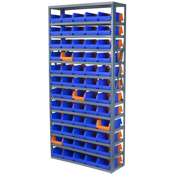 Picture of Akro-Mils AS127936462B 6500 lb Adjustable Blue Gray Powder Coated Steel 22 ga Open Fixed Shelving System (Main product image)