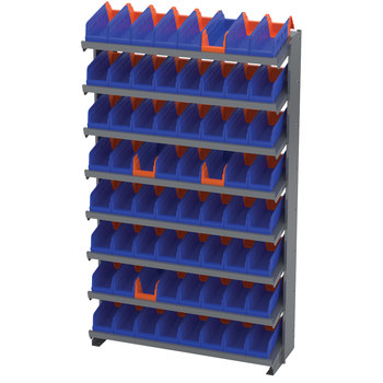 Picture of Akro-Mils APRS36442B APRS 400 lb Blue Gray Powder Coated Steel 16 ga Single Sided Fixed Rack (Main product image)