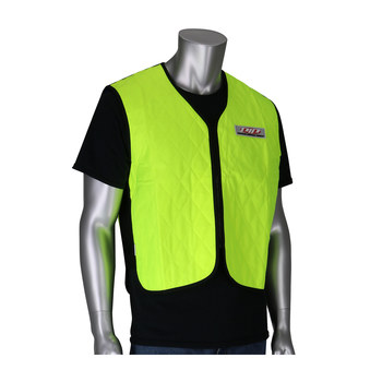 Picture of PIP EZ-Cool 390-EZ100 Hi-Vis Lime Yellow/Black Medium Nylon Evaporative Cooling Vest (Main product image)