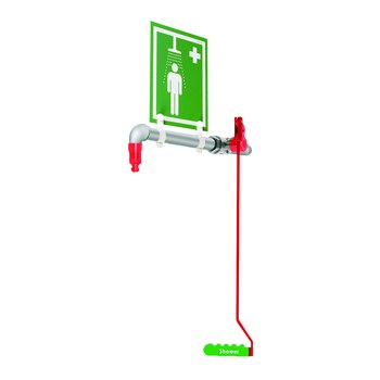 Picture of Hughes Safety Polish Brush Drench Shower Pipe (Main product image)