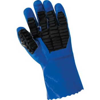 Global Glove FrogWear AV805 Blue Large Chemical-Resistant Gloves - 12 in Length - AV805-9(L)