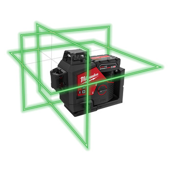 Milwaukee M12 Green Plastic 360° 3-Plane Laser - 3632-21