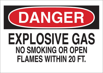 Picture of Brady B-401 Polystyrene Rectangle White English Explosives Warning Sign part number 25430 (Main product image)