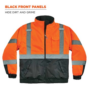 Ergodyne GloWear Work Jacket 8377 25614 - Size Large - Orange/Black