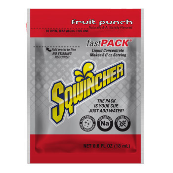 Sqwincher Fast Pack Liquid Concentrate 159015305, Fruit Punch, Size 0.6 oz