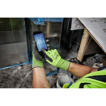 Milwaukee SMARTWIPE High Visibility Yellow XL Polyurethane Cut-Resistant Glove - ANSI Cut Level 4 Cut Resistance - 48-73-8943B