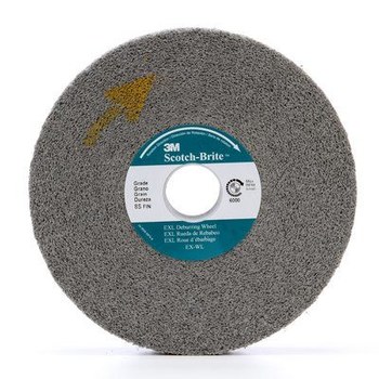 3M Scotch-Brite XL-WL Convolute Silicon Carbide Medium Deburring Wheel - Fine Grade - Arbor Attachment - 6 in Diameter - 1 in Center Hole - 1 in Thickness - 09549