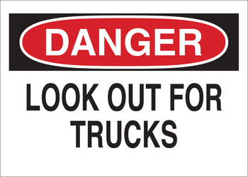 Picture of Brady B-555 Aluminum Rectangle White English Truck & Forklift Warehouse Traffic Sign part number 42527 (Main product image)