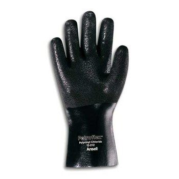 Picture of Ansell Petroflex 12-212 Black 10 PVC Chemical-Resistant Gloves (Main product image)
