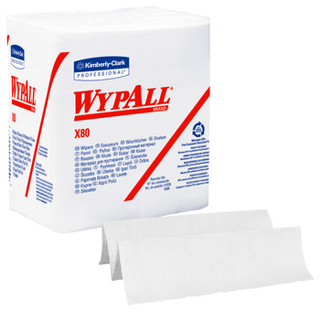 4-Pack Kimberly Clark 41026 Wypall X80 1/4 Fold Wipers White 50 Sheets 