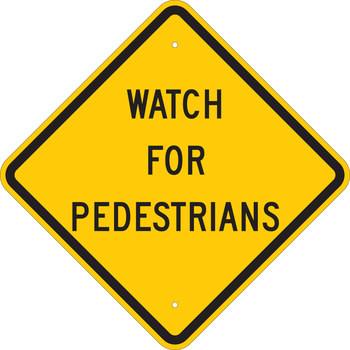 Picture of Brady B-401 Polystyrene Diamond Yellow English Pedestrian & Crosswalk Sign part number 124604 (Main product image)