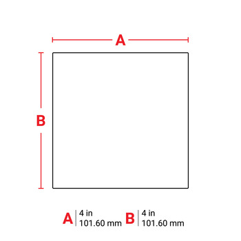 Brady i61-77-402-1.4 Die-Cut Printer Label Roll - 4 in x 4 in - Paper - White - B-402 - 64600