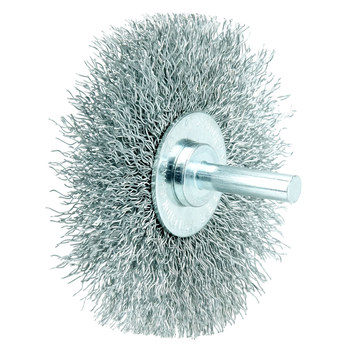 Weiler Stainless Steel Radial Bristle Brush - 2-1/2 in Outside Diameter - 0.014 in Bristle Diameter - 17977