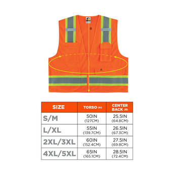 Ergodyne Glowear High-Visibility Vest 8248Z 24065 - Size Large/XL - High-Visibility Orange