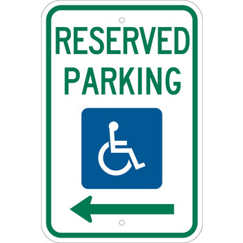 Picture of Brady B-959 Aluminum Rectangle White English Disabled Parking & Building Access Sign part number 113312 (Main product image)