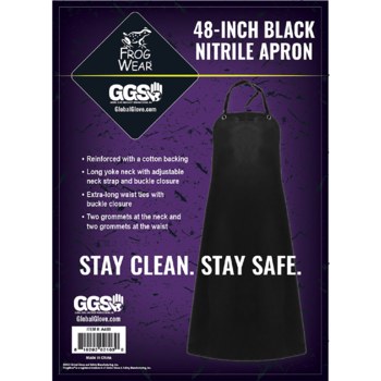 Global Glove Chemical-Resistant Apron A48B - Size Universal - Black - A48B 48IN