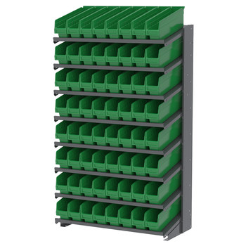 Picture of Akro-Mils APRS18048 APRS 900 lb Green Gray Powder Coated Steel 16 ga Single Sided Fixed Rack (Main product image)
