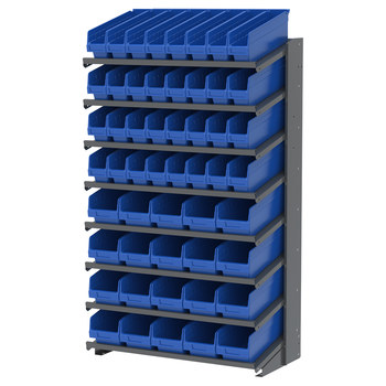 Picture of Akro-Mils APRS18AST00 APRS 900 lb Blue Gray Powder Coated Steel 16 ga Single Sided Fixed Rack (Main product image)