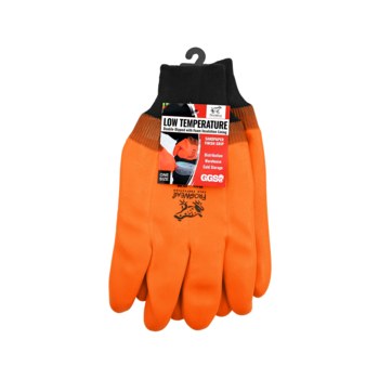 Global Glove Frogwear 880KW Orange XL Cold Condition Gloves - PVC Full Coverage Except Cuff Coating - Rough Finish - 880KW/XL