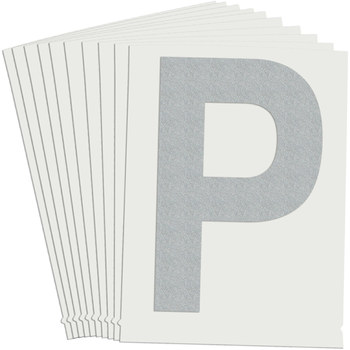 Picture of Brady Quik-Lite White Reflective Outdoor 9770-P Letter Label (Main product image)