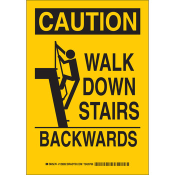 Picture of Brady B-401 High Impact Polystyrene Rectangle Yellow English Safety Awareness Sign part number 129094 (Main product image)