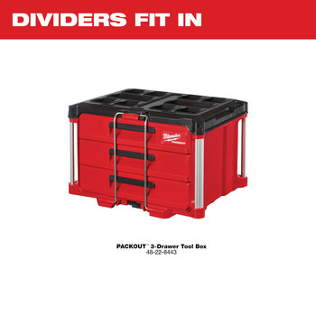 Milwaukee PACKOUT 3 in Drawer Dividers 48-22-8473, Plastic | RSHughes.com