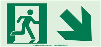 Picture of Brady Bradyglo B-523 Polyester Rectangle White Exit Sign part number 81898 (Main product image)