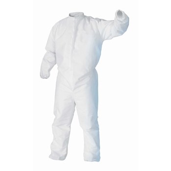 Picture of Kimberly-Clark Kimtech Pure A5 White Small SMS Fabric Disposable Cleanroom Coveralls (Main product image)