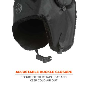 Ergodyne N-Ferno 6802 Black Large/XL Nylon/Polyurethane Cold Weather Trapper Hat - 720476-16845