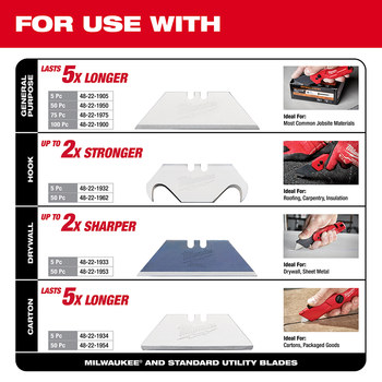 Milwaukee FASTBACK 48-22-1901 Utility Knife - Aluminum - 6.75 in - 20464