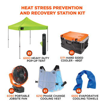 Ergodyne Chill-Its 6672 Heat Stress Prevention & Recovery Station Kit - 720476-12344